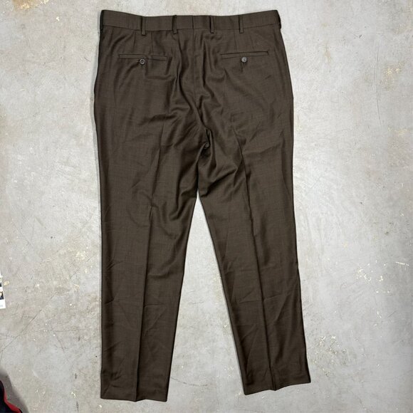 Coppley Dress Pants Super 130s Wool Trousers Brown Canada 38x32 - Picture 8 of 10